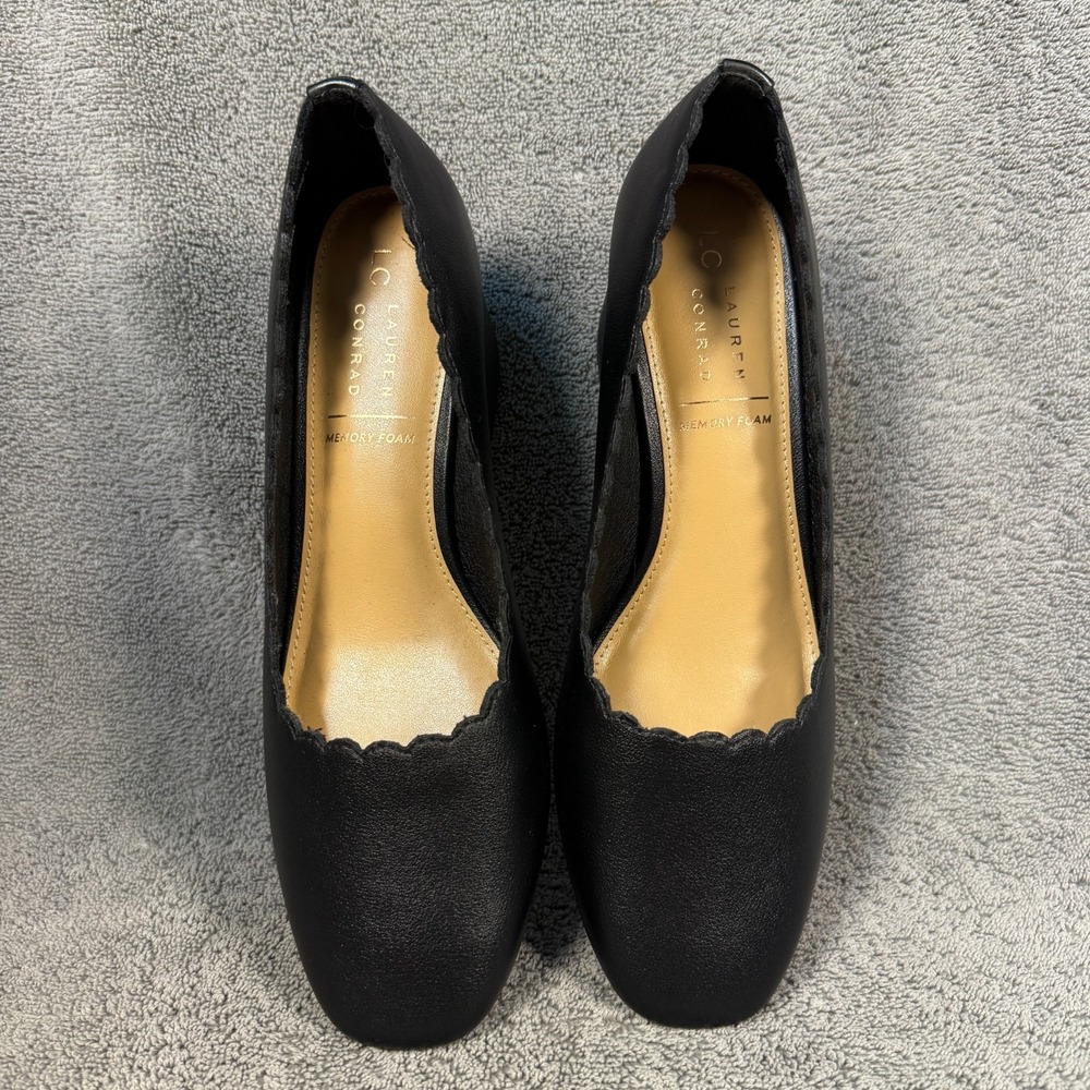 LC‎ Lauren Conrad Nickole Scallop Women's Pumps BLK SZ 9.5